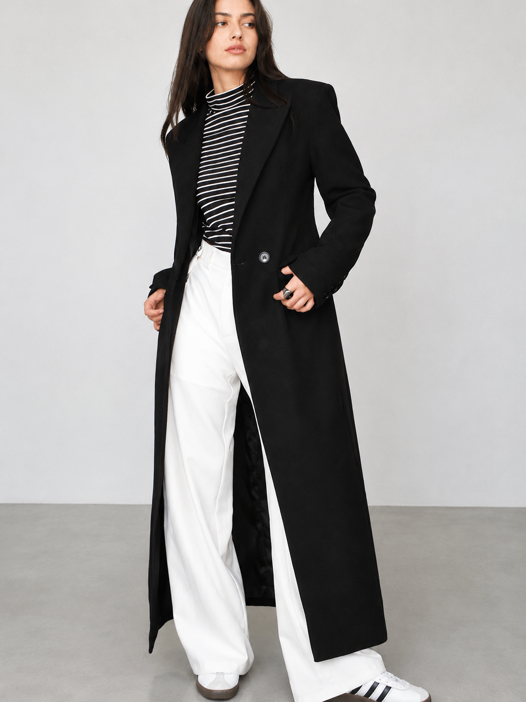 Women's Blazer Coat with Collar and Pocket