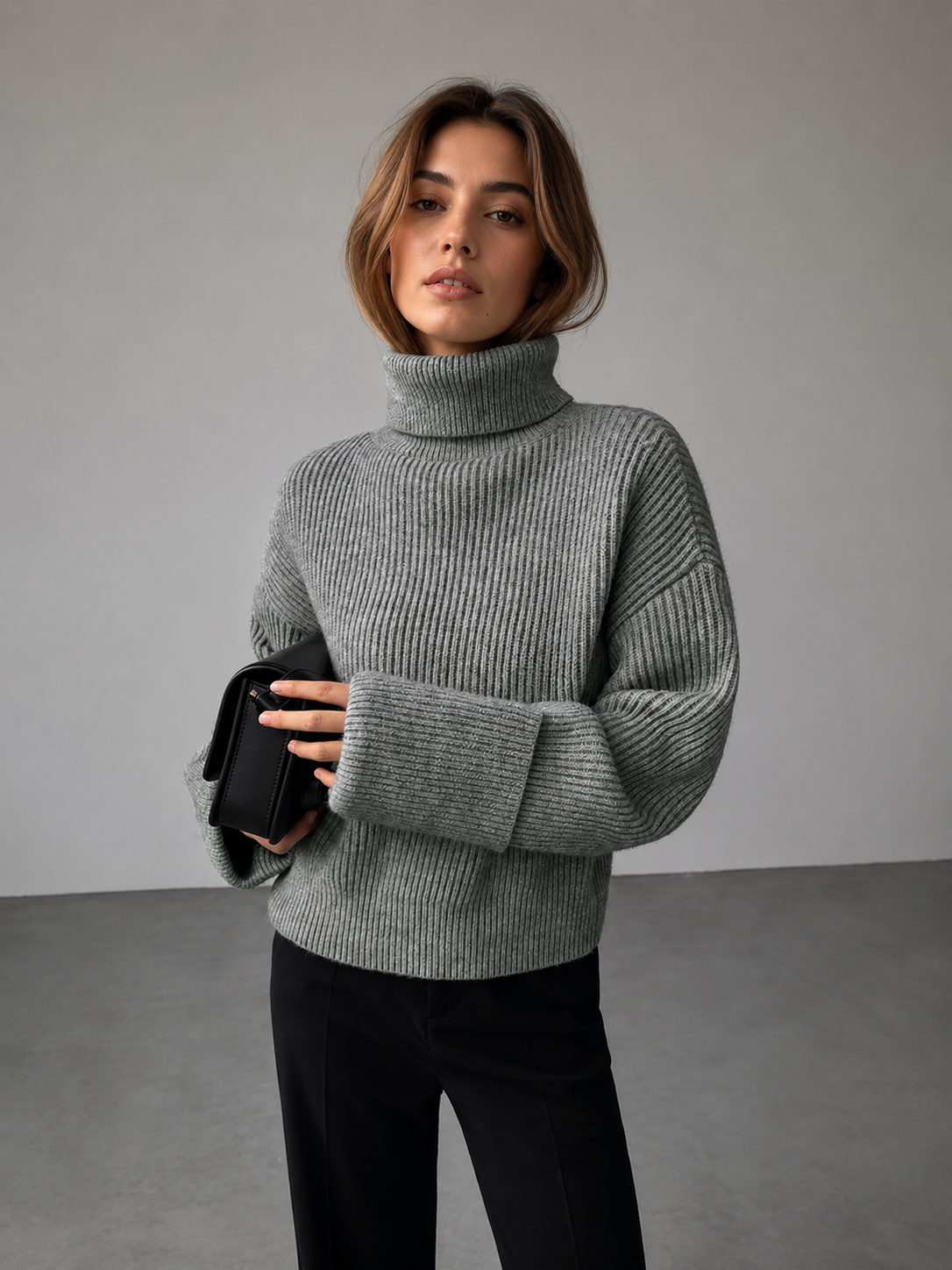 Women's Warm Ribbed Turtleneck Sweater