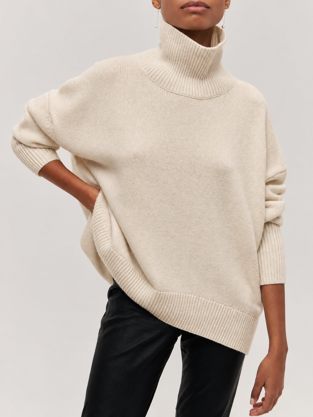 Women's Oversized Turtleneck Sweater - Cloudless Sky