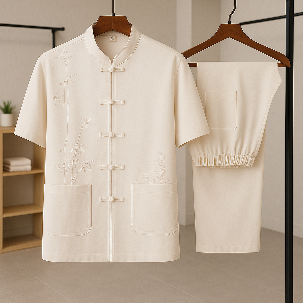 Men's Casual Knit Shirt and Pants Set - Everyday Wear