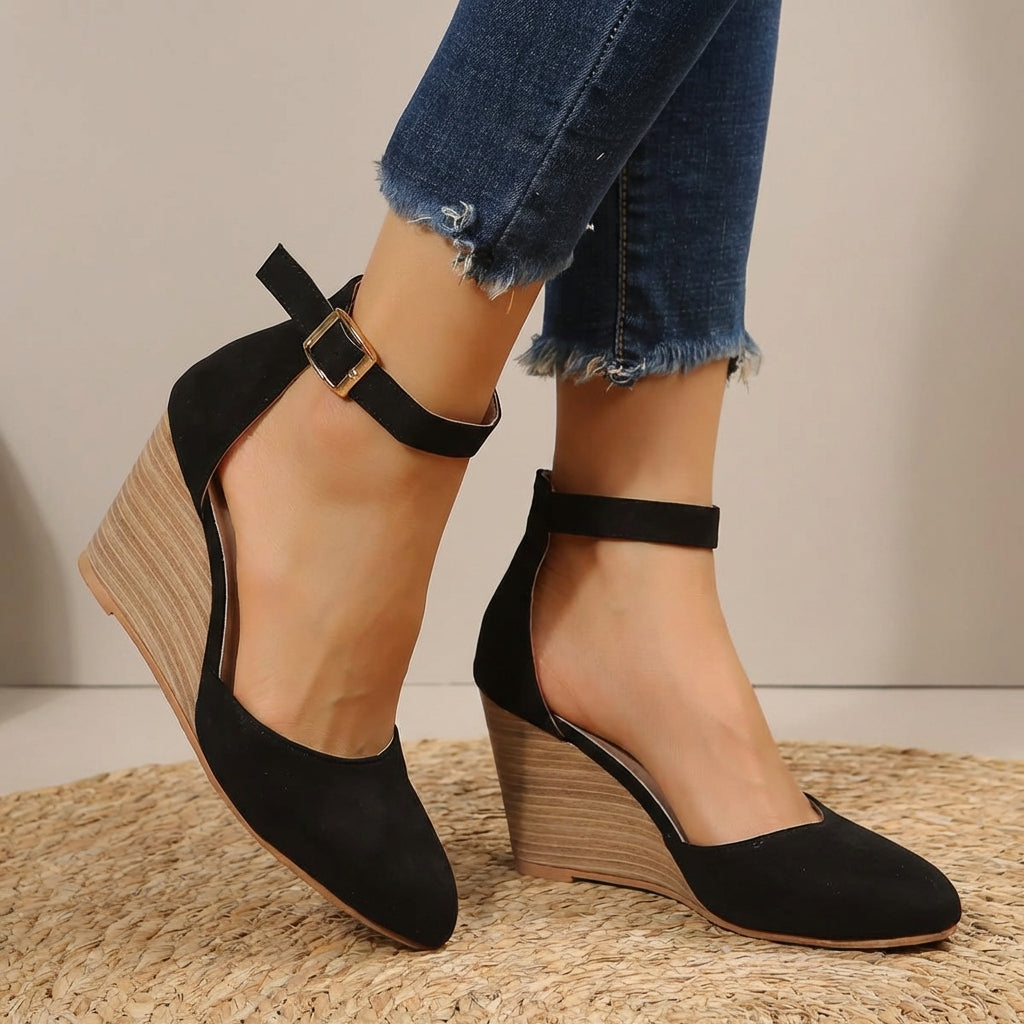 Women's Pointed Toe Wedge Heels - Summer Casual