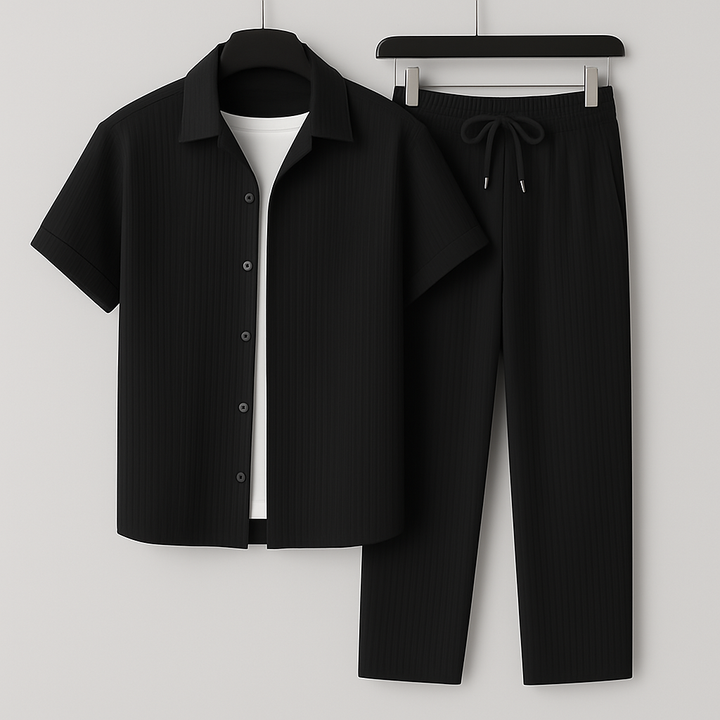 Women's Relaxed Linen Top and Pants Set - Casual
