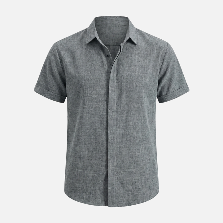 Men's Casual Breathable Linen Button-Up Shirt - Summer Outing