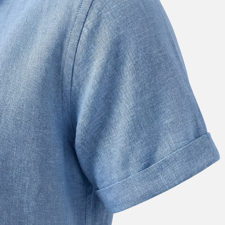 Men's Casual Breathable Linen Button-Up Shirt - Summer Outing