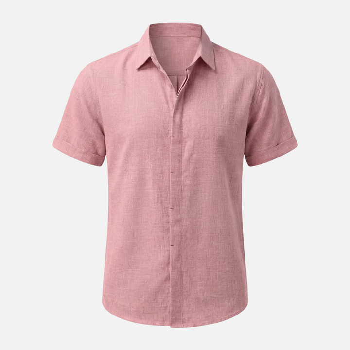 Men's Casual Breathable Linen Button-Up Shirt - Summer Outing