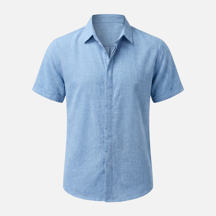 Men's Casual Breathable Linen Button-Up Shirt - Summer Outing