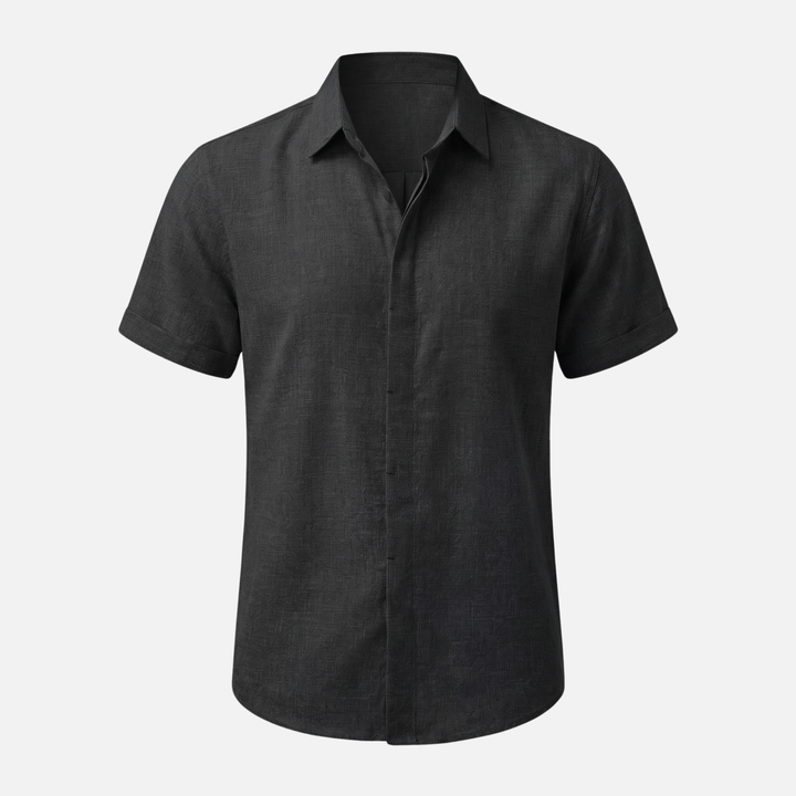 Men's Casual Breathable Linen Button-Up Shirt - Summer Outing