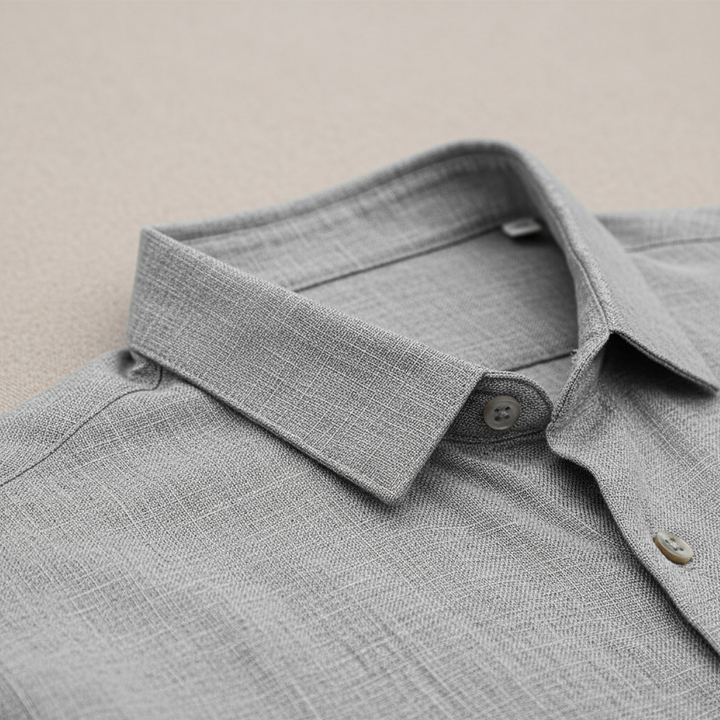 Men's Casual Breathable Linen Button-Up Shirt - Summer Outing