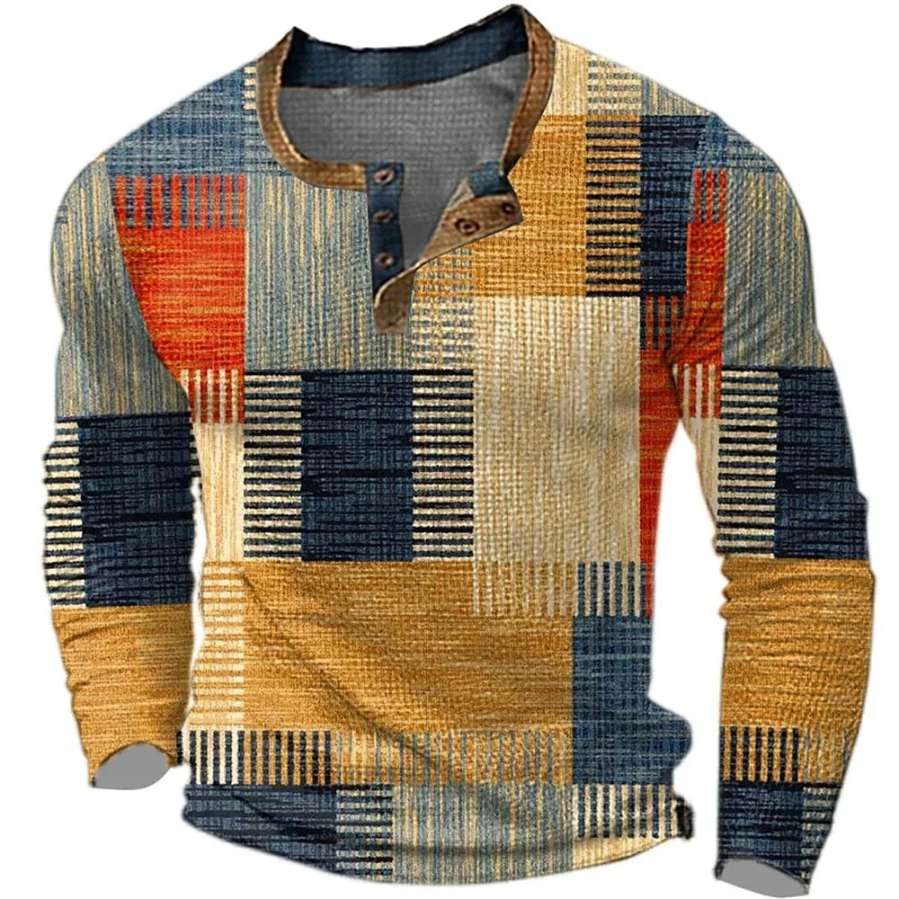 Men's Casual Colorful Cotton Long Sleeve T-Shirt