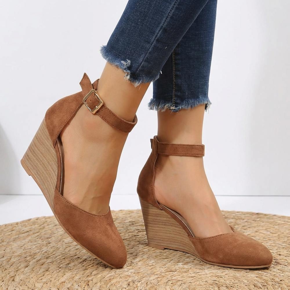 Women's Pointed Toe Wedge Heels - Summer Casual