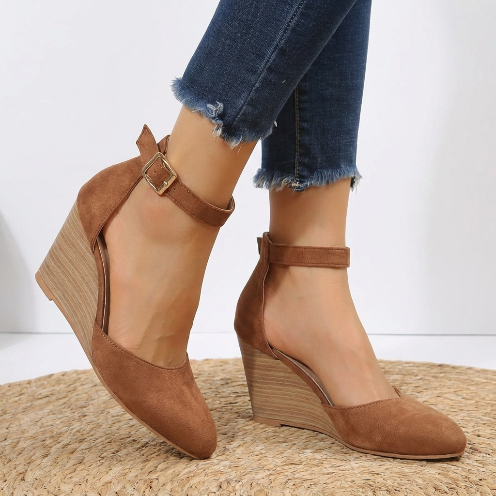 Women's Pointed Toe Wedge Heels - Summer Casual