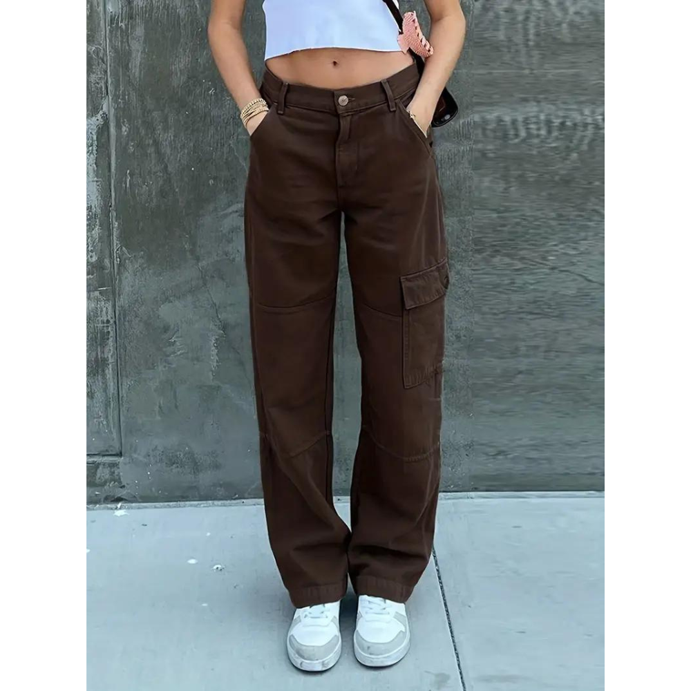 Emily | Women's Cotton Cargo Pants, Casual Everyday Wear