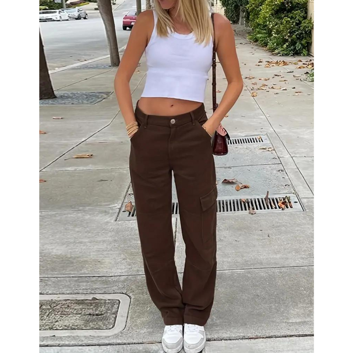 Emily | Women's Cotton Cargo Pants, Casual Everyday Wear