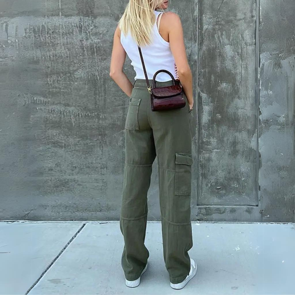 Emily | Women's Cotton Cargo Pants, Casual Everyday Wear
