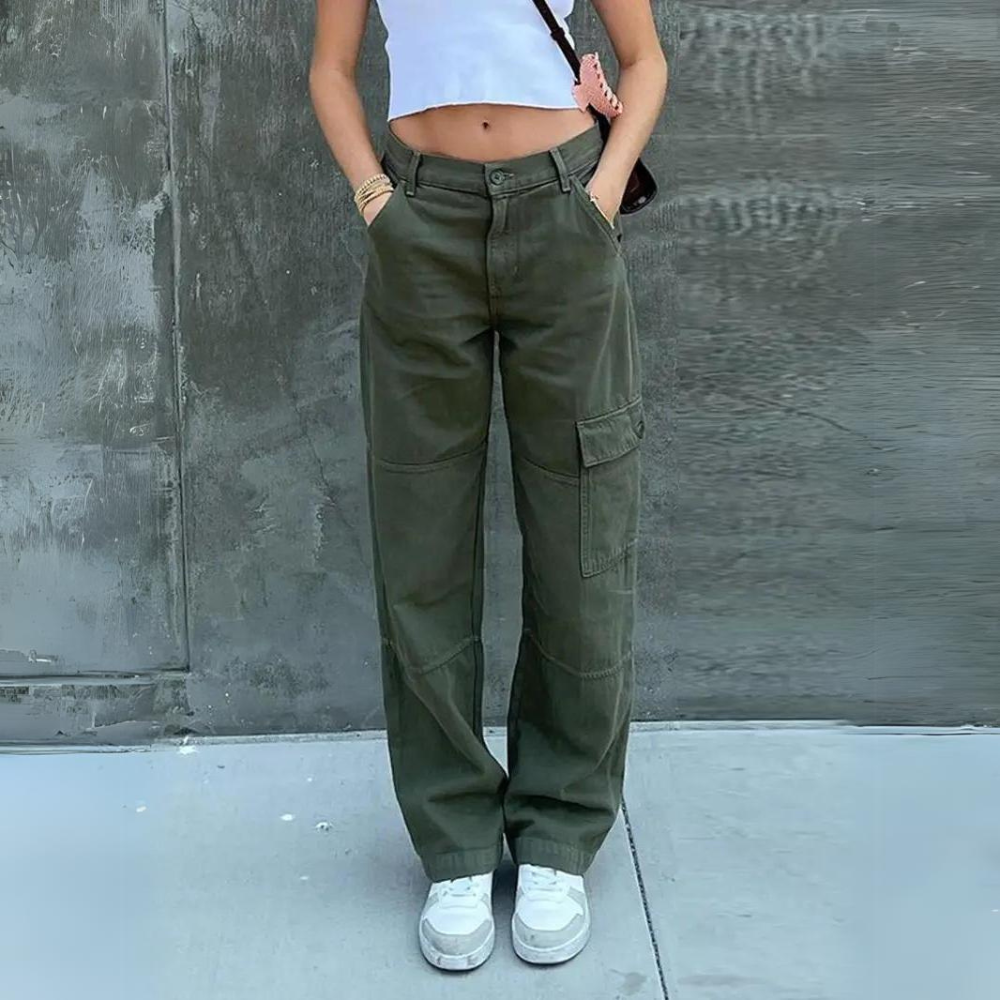 Emily | Women's Cotton Cargo Pants, Casual Everyday Wear