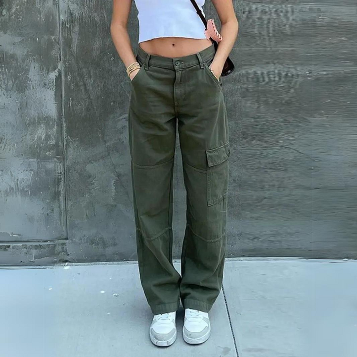 Emily | Women's Cotton Cargo Pants, Casual Everyday Wear