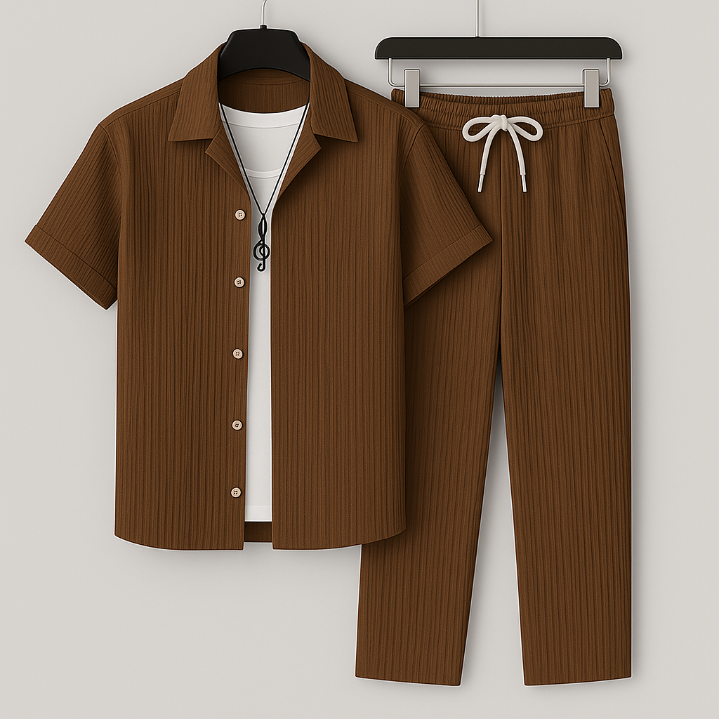 Women's Relaxed Linen Top and Pants Set - Casual
