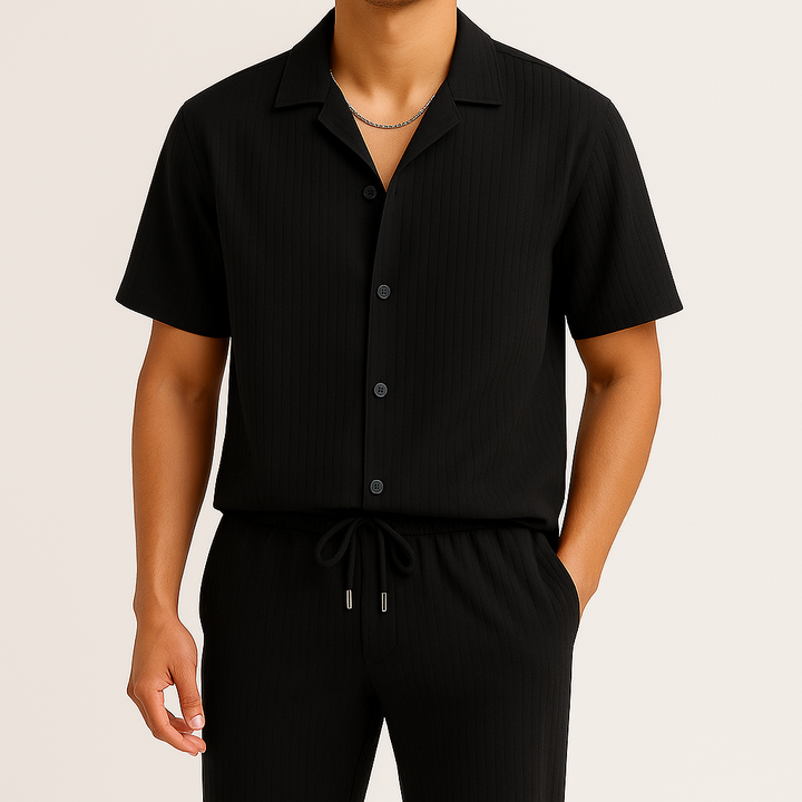 Women's Relaxed Linen Top and Pants Set - Casual