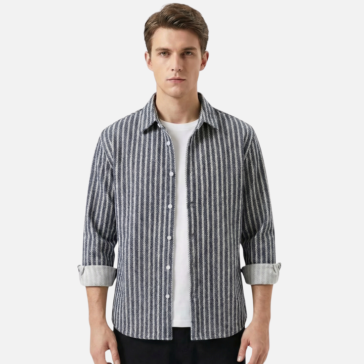 Men's Casual Striped Cotton Shirt - Everyday Wear