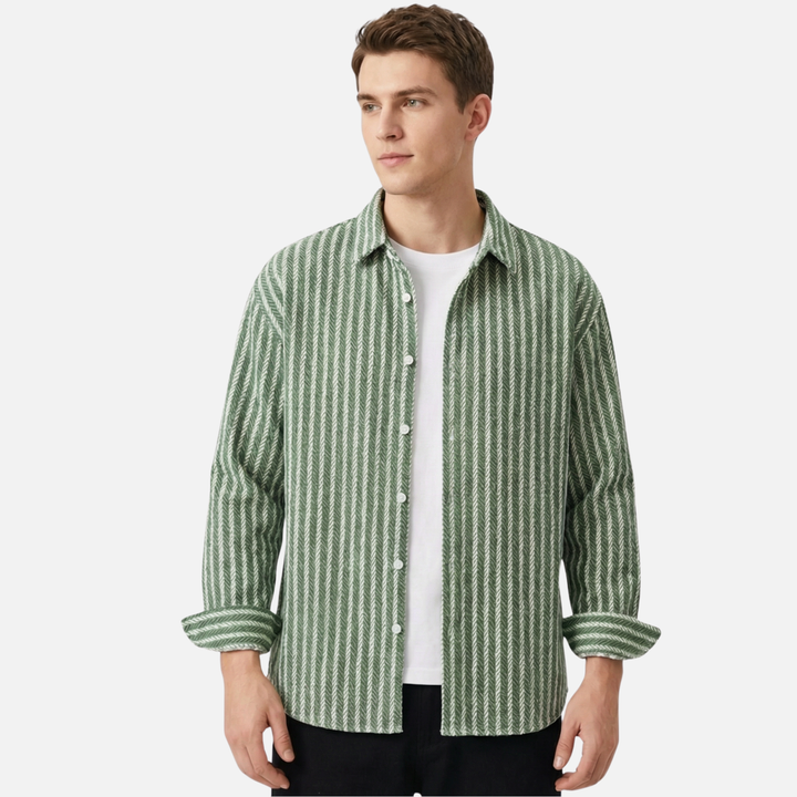 Men's Casual Striped Cotton Shirt - Everyday Wear