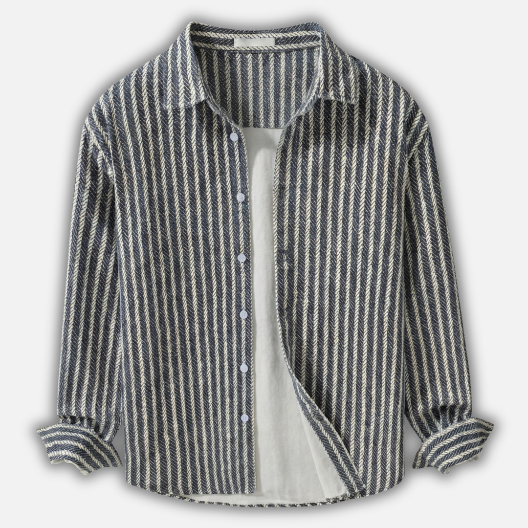Men's Casual Striped Cotton Shirt - Everyday Wear