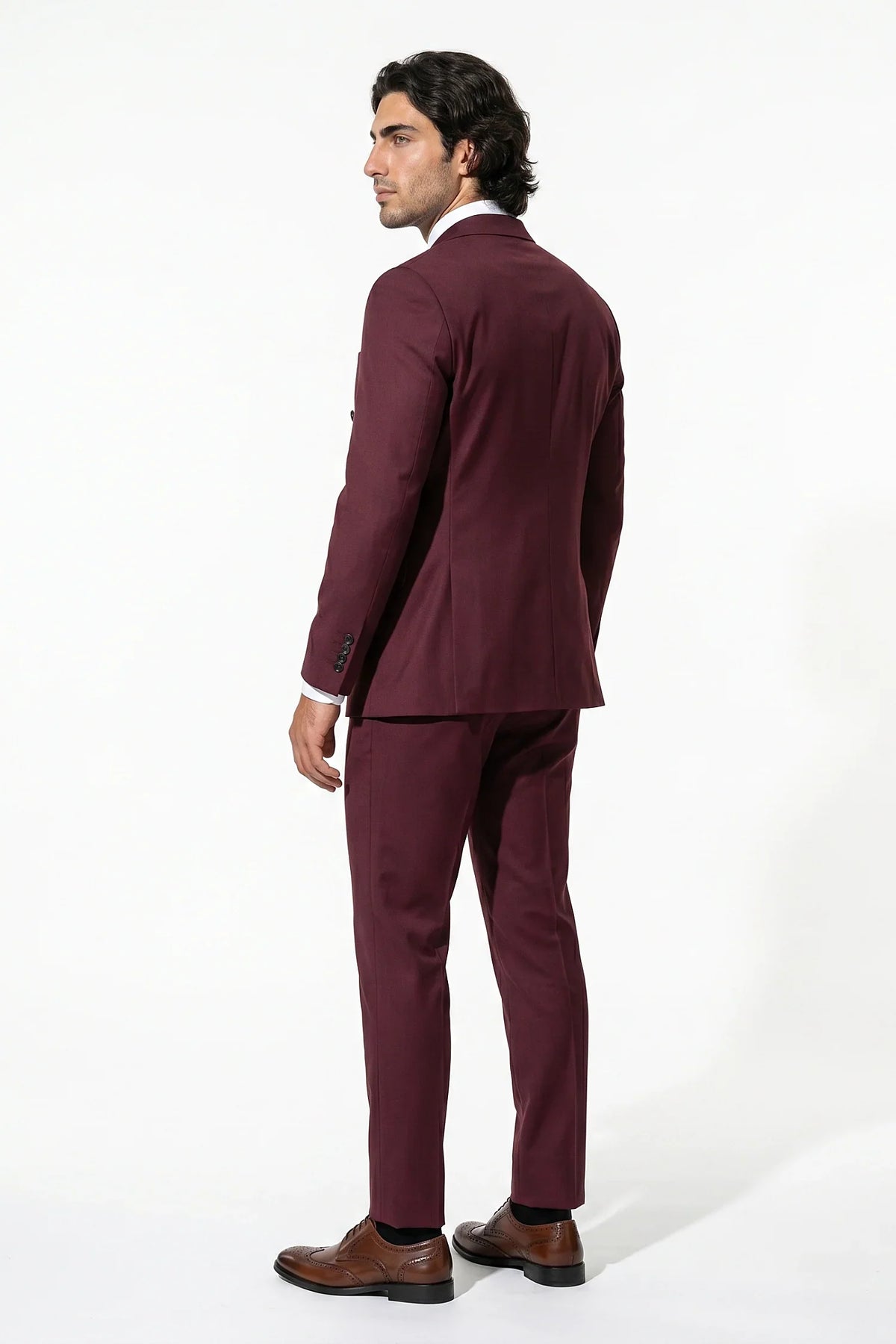 Men's Two Piece Suit Set Double Breasted Peaked Lapel Tailored
