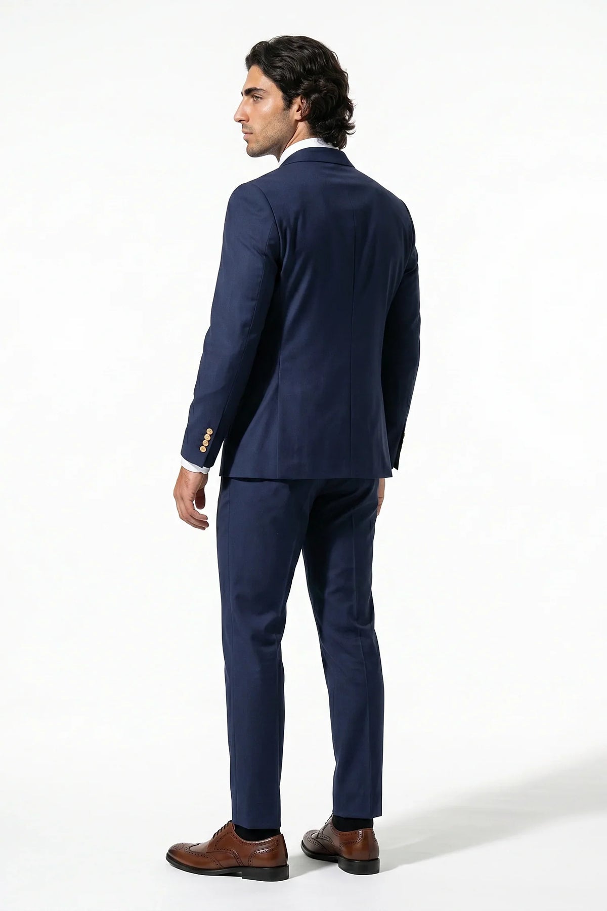 Men's Two Piece Suit Set Double Breasted Peaked Lapel Tailored