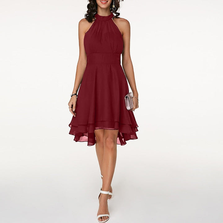Alyssa | Women's Ruffled Halter Mini Dress, Evening