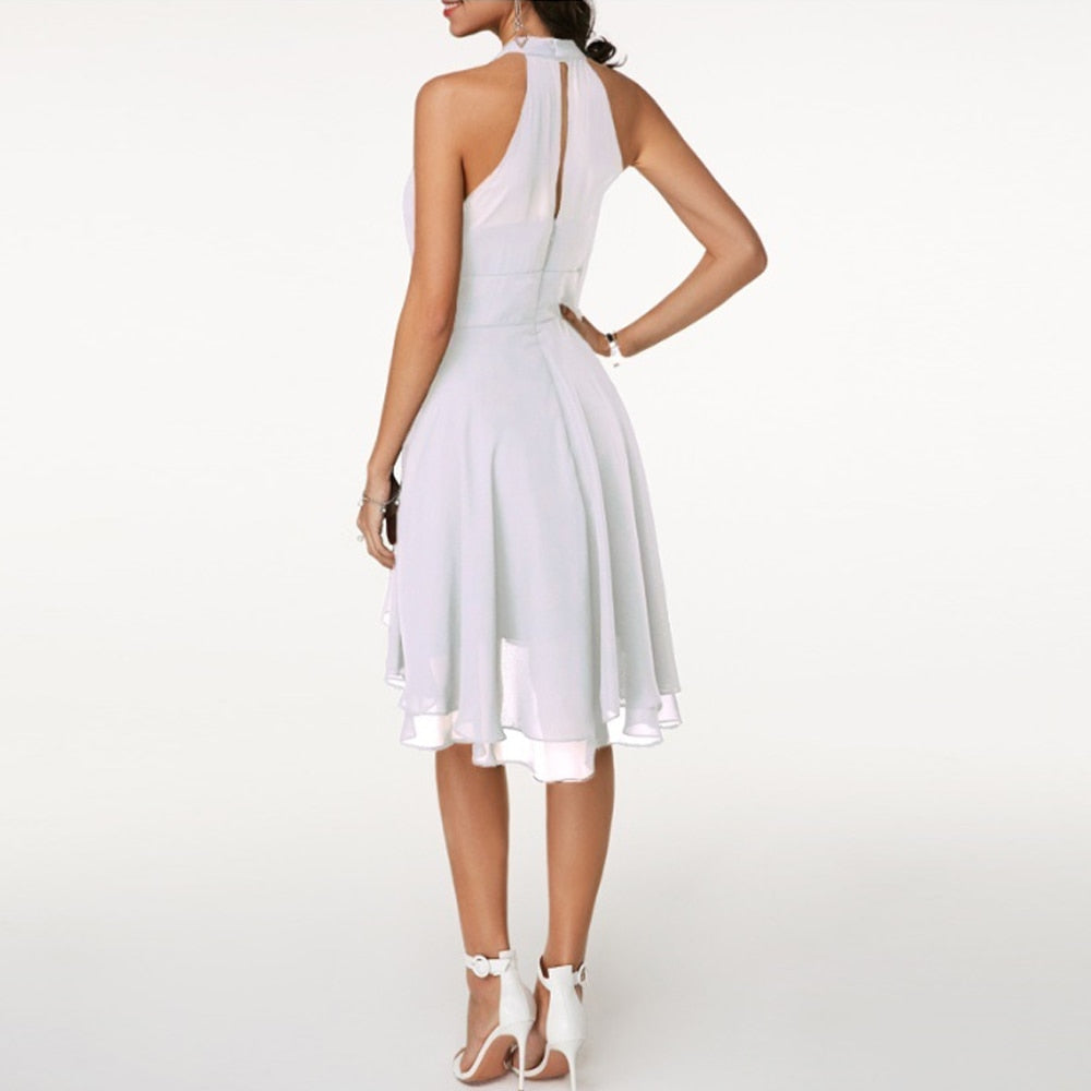 Alyssa | Women's Ruffled Halter Mini Dress, Evening