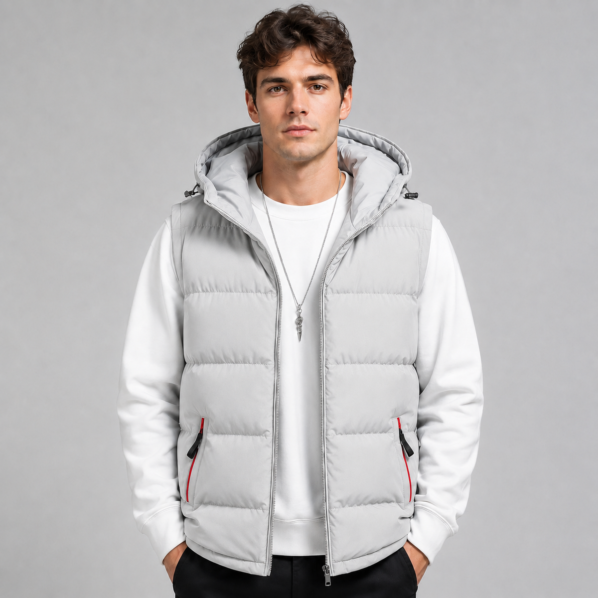 Men's Padded Hooded Gilet - Bodywarmer