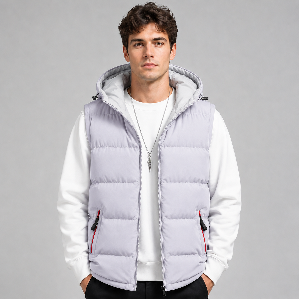 Men's Padded Hooded Gilet - Bodywarmer