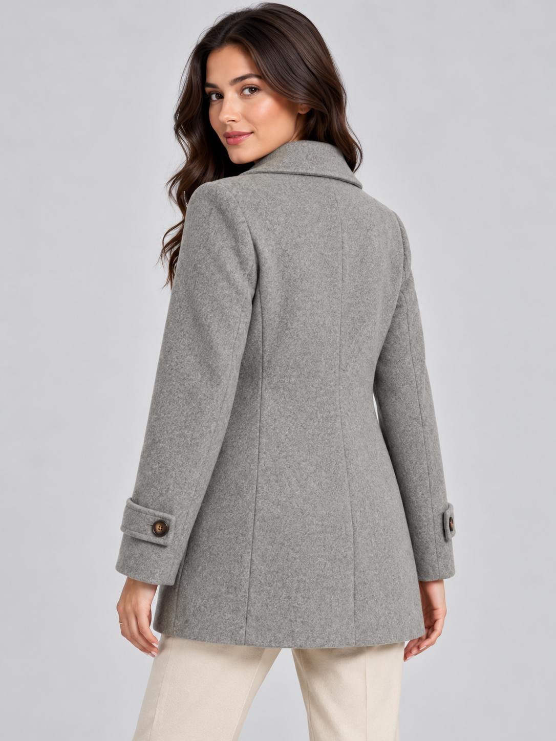 Women's Short Double-Breasted Tailored Winter Coat
