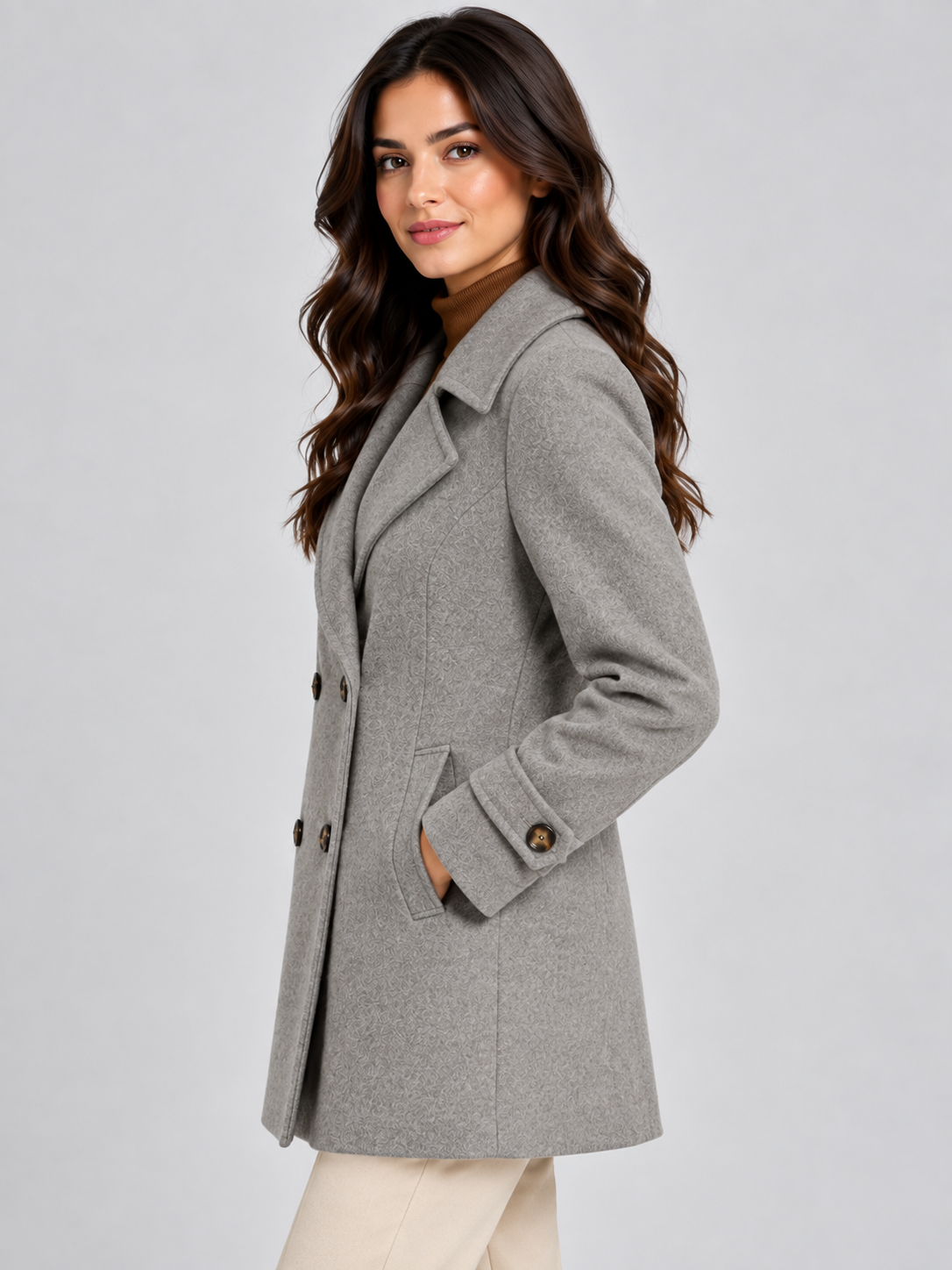 Women's Short Double-Breasted Tailored Winter Coat