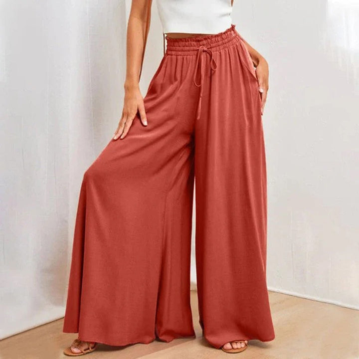 Linda | Women's High-Waisted Wide Leg Palazzo Pants, Casual
