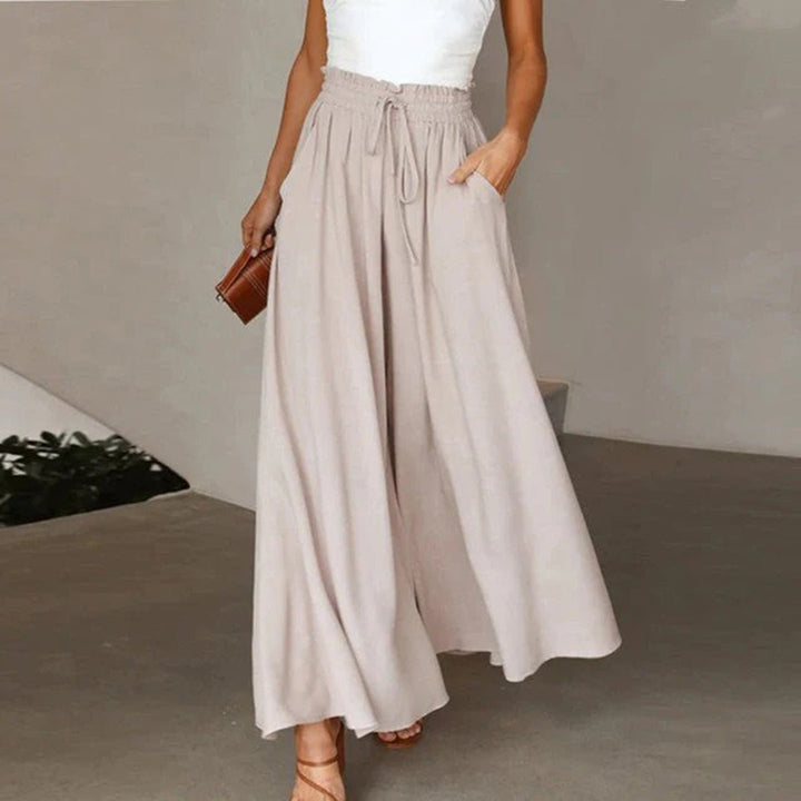 Linda | Women's High-Waisted Wide Leg Palazzo Pants, Casual
