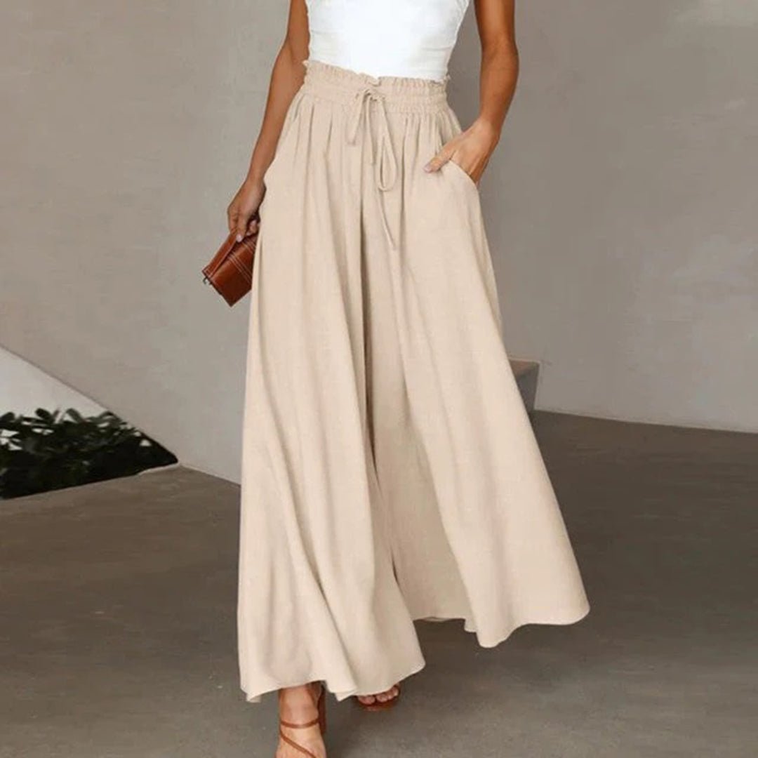 Linda | Women's High-Waisted Wide Leg Palazzo Pants, Casual
