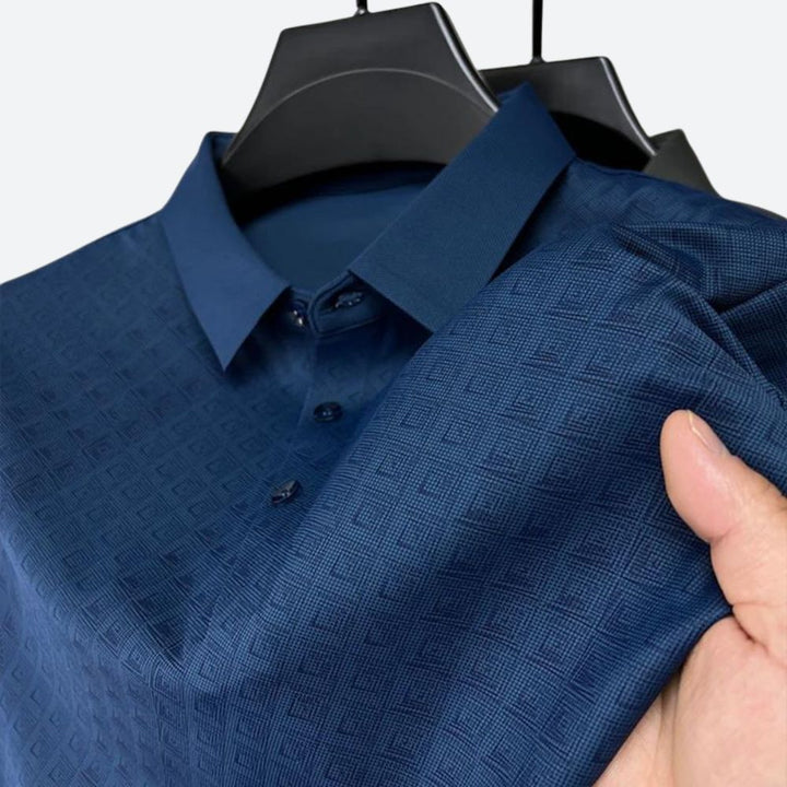 Men's Patterned Silk Polo Shirt - Casual Summer