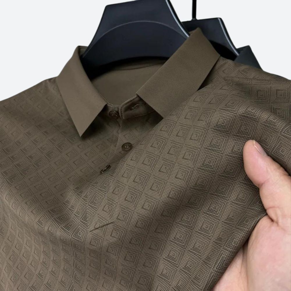 Men's Patterned Silk Polo Shirt - Casual Summer