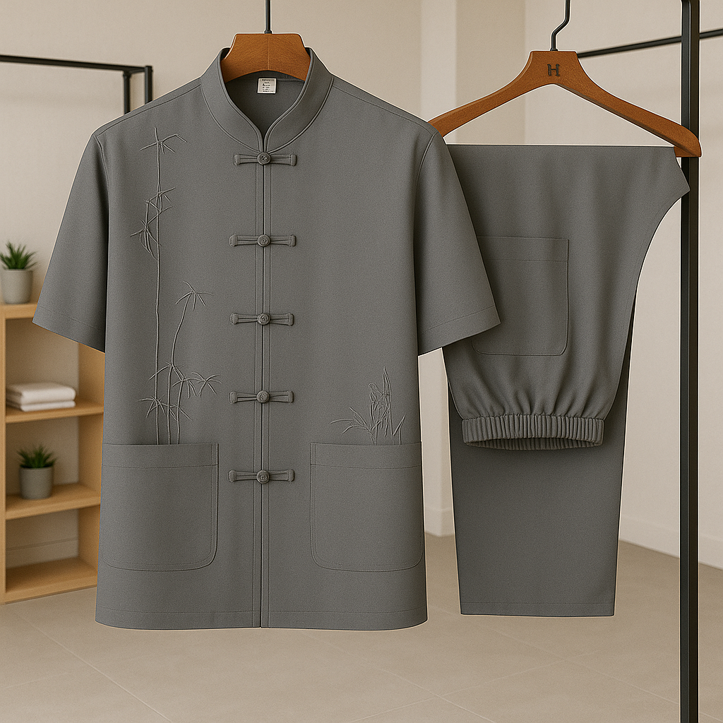 Men's Casual Knit Shirt and Pants Set - Everyday Wear