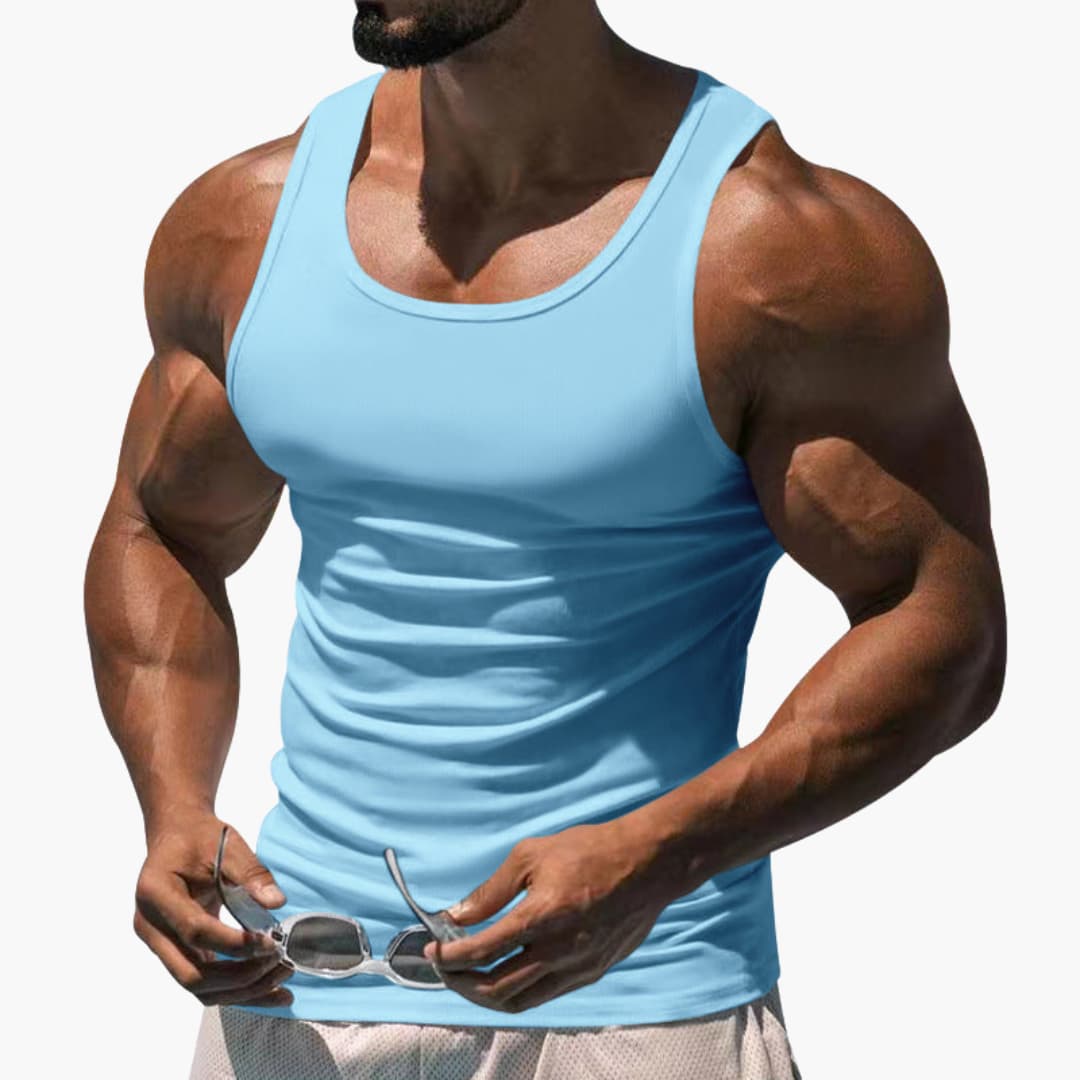 Men's Casual Athletic Breathable Knit Tank Top - Summer Workout