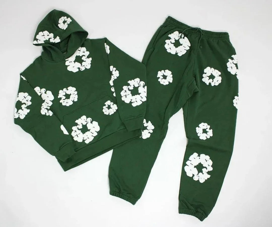 Denim Tears Printed Tracksuit Set for Men & Women – Casual Streetwear Outfit