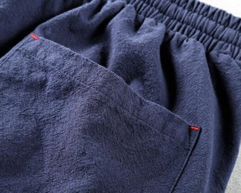 Men's Casual Lightweight Cotton Linen Blend Trousers - Summer Wear