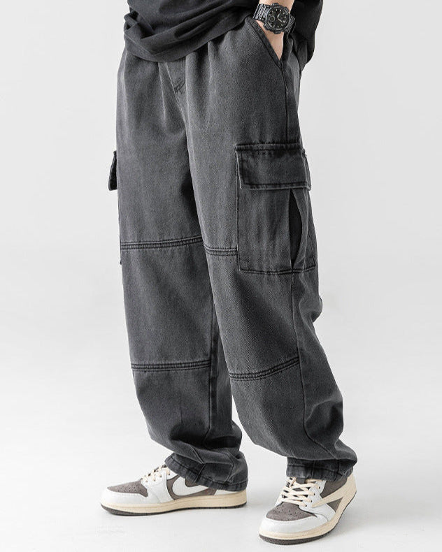 Men's Casual Denim Cargo Jeans - Everyday Comfort