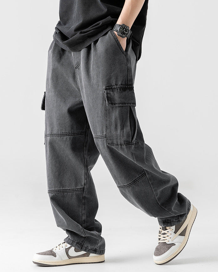 Men's Casual Denim Cargo Jeans - Everyday Comfort
