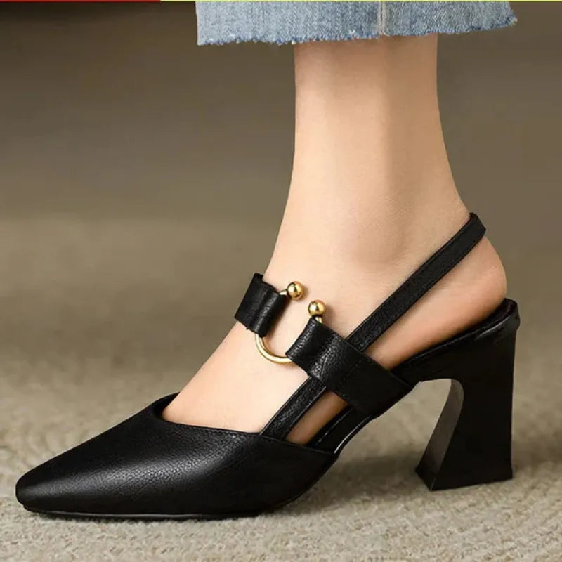 Women's Pointed Toe Slingback Shoes - Casual Summer