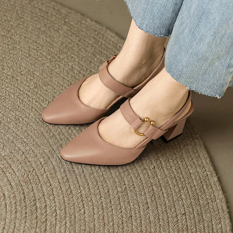 Women's Pointed Toe Slingback Shoes - Casual Summer