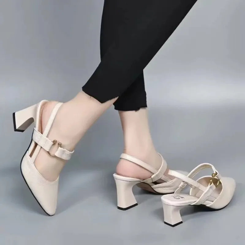 Women's Pointed Toe Slingback Shoes - Casual Summer