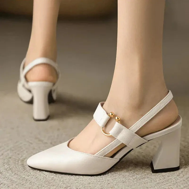 Women's Pointed Toe Slingback Shoes - Casual Summer