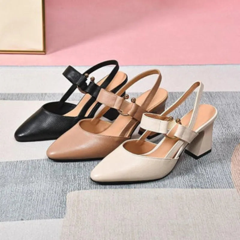 Women's Pointed Toe Slingback Shoes - Casual Summer