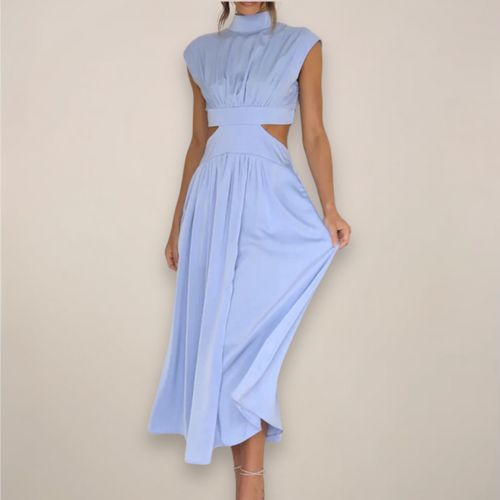 Women's Cutout Maxi Dress - Elegant Evening